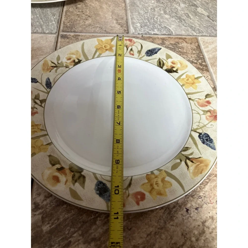 Sakura Oneida Bud Vases Dinner Plates Set of 4 Cheri Blum Floral Stoneware